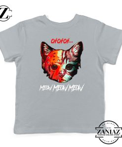 Cat Horror Halloween Grey Youth Tees