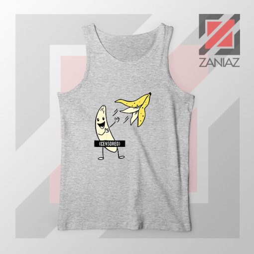 Censored Banana Grey Tank Top