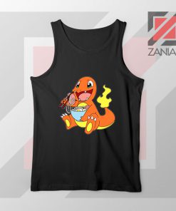 Charmander Ramen Noodle Black Tank Top