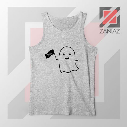 Cute Ghost Cozy Halloween Grey Tank Top