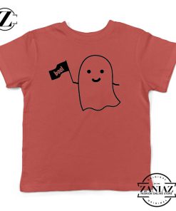 Cute Ghost Cozy Halloween Red Kids Tshirt