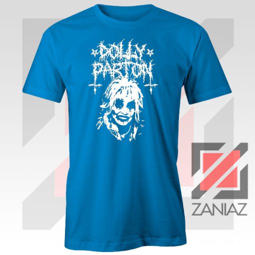 Dolly Parton Metal Design Blue Tee