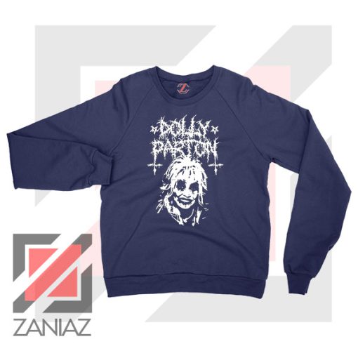 Dolly Parton Metal Design Navy Blue Sweater