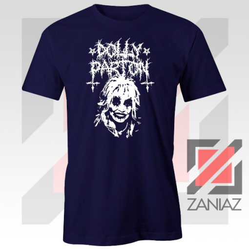 Dolly Parton Metal Design Navy Blue Tee