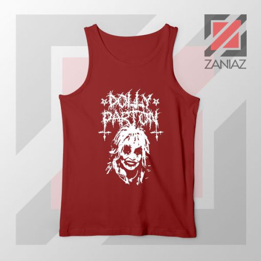 Dolly Parton Metal Design Red Tank Top