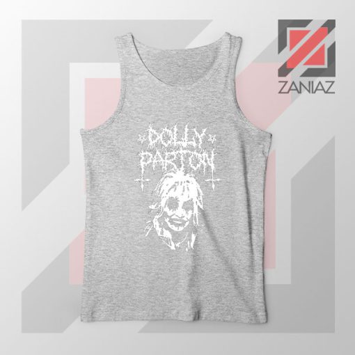 Dolly Parton Metal Design Sport Grey Tank Top