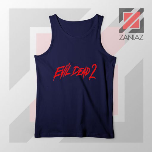 Evil Dead II 87 Logo Navy Blue Tank Top