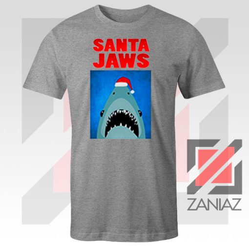 Father Christmas Jaws Parody Sport Grey Tee