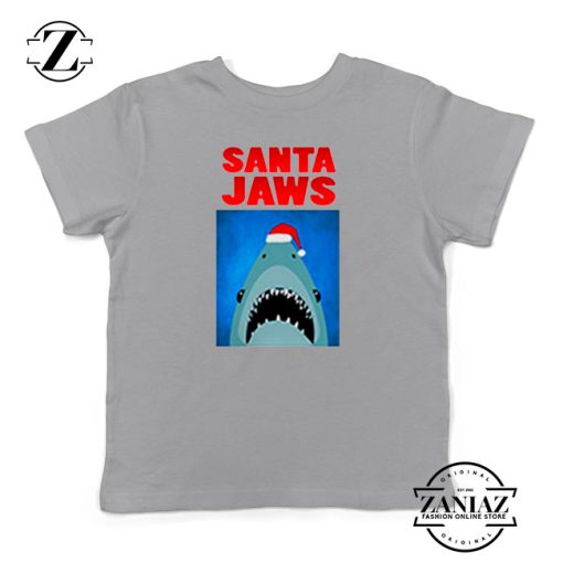 Father Christmas Jaws Parody Youth Sport Grey Tee