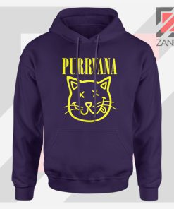 Funny Cat Parody Purrvana Navy Blue Hoodie