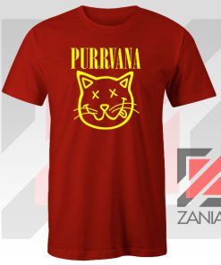 Funny Cat Parody Purrvana Red Tee