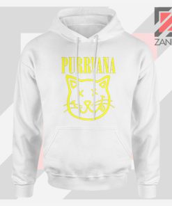 Funny Cat Parody Purrvana White Hoodie