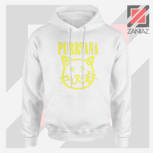 Funny Cat Parody Purrvana White Hoodie