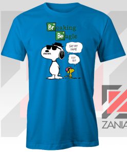 Funny Snoopy Say My Name Blue Tshirt