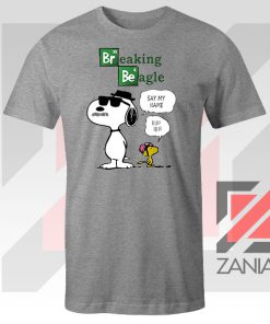 Funny Snoopy Say My Name Grey Tshirt