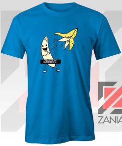 Get More Censored Banana Graphic Blue Tee