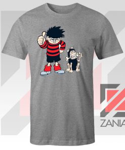 Gnasher Dennis The Menace Grey Tshirt