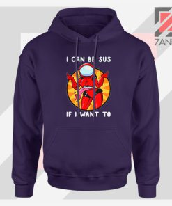 I Can Be SUS Funny Graphic Navy Blue Hoodie