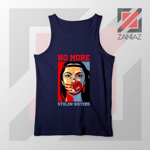 No More Stolen Sisters Art Navy Blue Tank Top