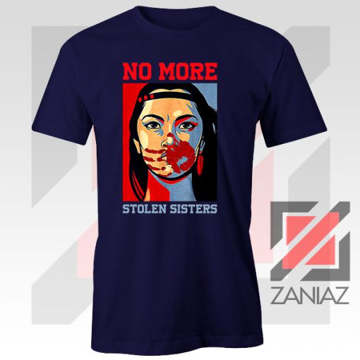 No More Stolen Sisters Art Navy Blue Tee