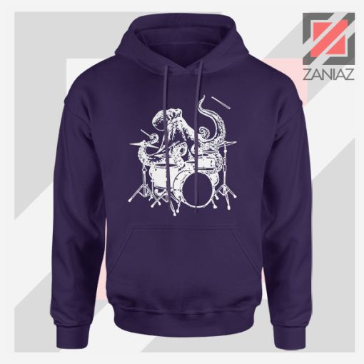 Octopus Drummer Navy Blue Hoodie