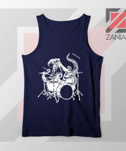 Octopus Drummer Navy Blue Tank Top