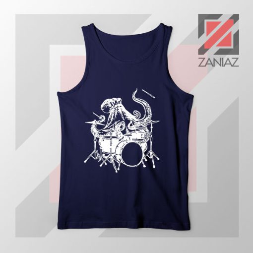 Octopus Drummer Navy Blue Tank Top