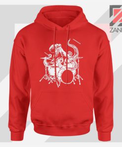 Octopus Drummer Red Hoodie