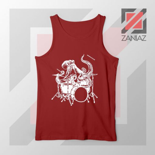 Octopus Drummer Red Tank Top