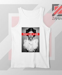 Princess Leia Fight Like A Girl White Tank Top