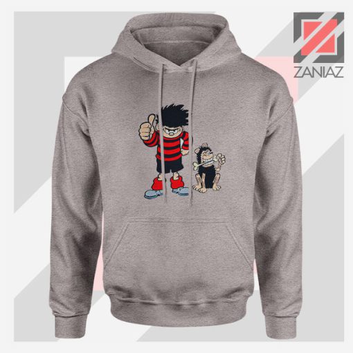 Save Gnasher Cartoon Design Grey Hoodie