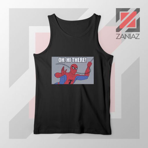 Spider Man Superhero Swinging Black Tank Top