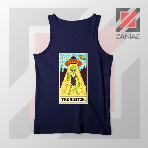 The Visitor Tarot Card Navy Blue Tank Top