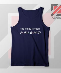 Trend is Your Friend Logo Navy Blue Tank Top