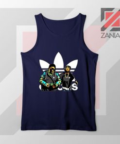 Tupac Biggie Logo Parody Navy Tank Top