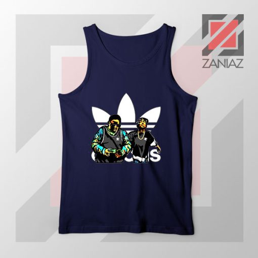 Tupac Biggie Logo Parody Navy Tank Top