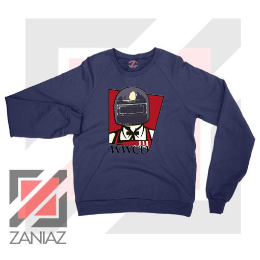 War KFC Chicken Parody Navy Blue Sweater