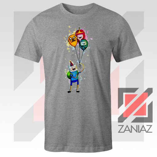 Adventure Time Birthday Balloons Sport Grey Tshirt