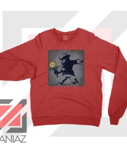 Banksy Flower Street Art Red Sweatshirt