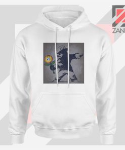 Banksy Flower Street Art White Hoodie