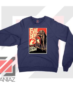 Evil Dead 2 Skeleton Horror Navy Blue Sweater