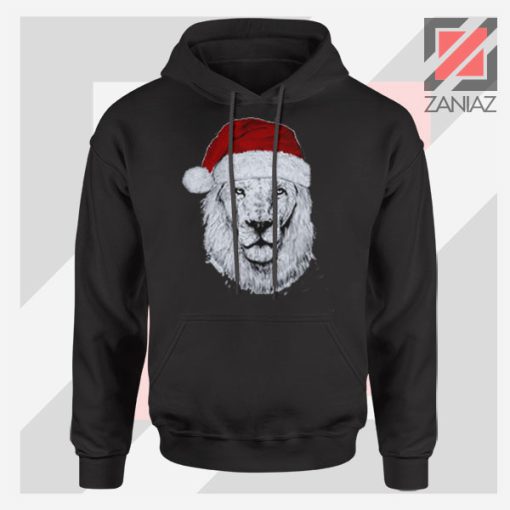 Father Christmas Lion Black Hoodie