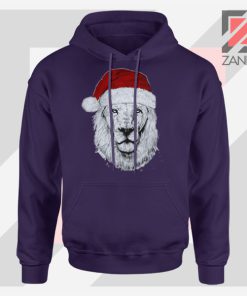 Father Christmas Lion Navy Blue Hoodie