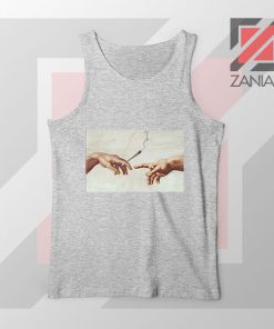 God Giving to Adam Design Sport Grey Tank Top