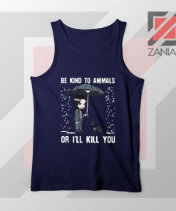 John Wick Be Kind To Animals Navy Blue Tank Top