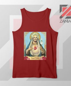 Saint Dolly Parton Graphic Red Tank Top