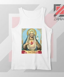 Saint Dolly Parton Graphic White Tank Top