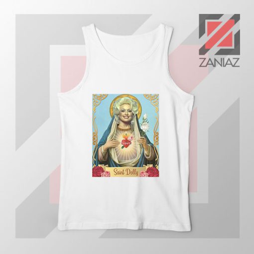 Saint Dolly Parton Graphic White Tank Top