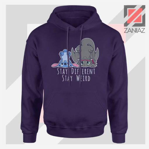 Stay Weird Lilo And Stitch Navy Blue Hoodie