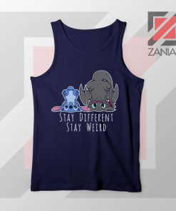 Stay Weird Lilo And Stitch Navy Blue Tank Top